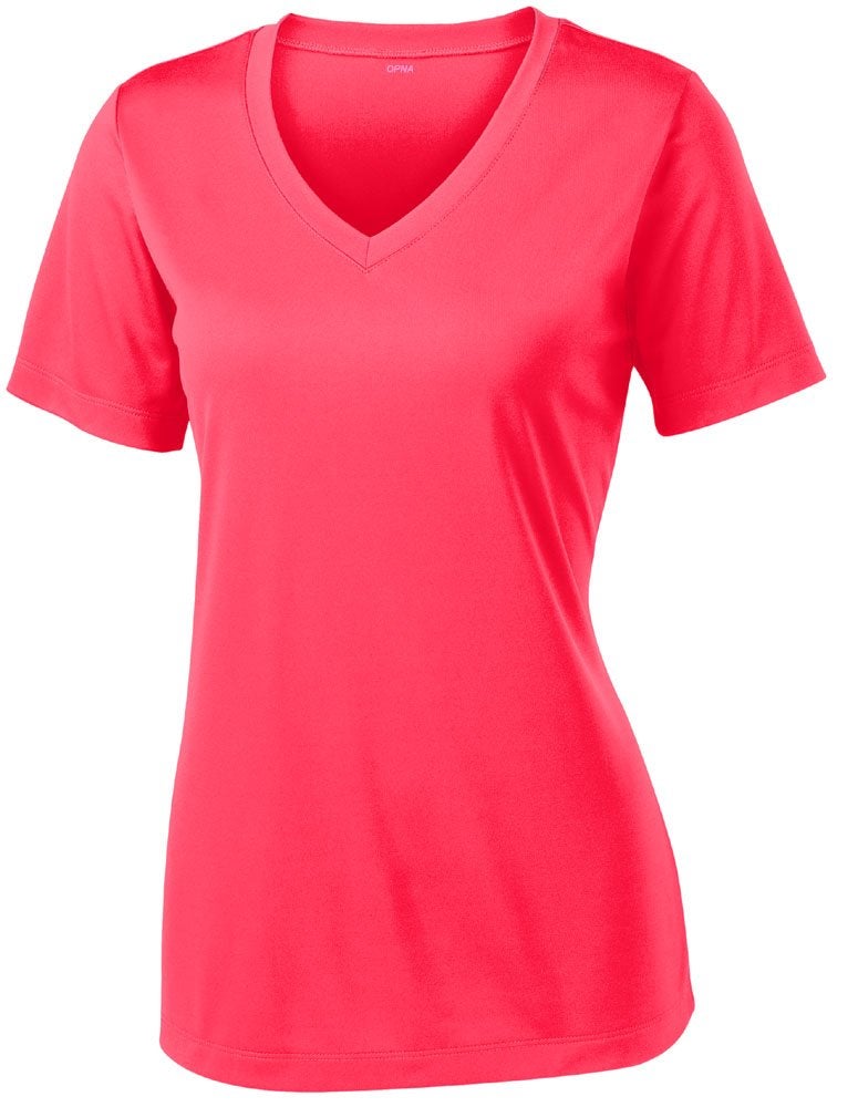 Opna Women's Short Sleeve Moisture Wicking Athletic Shirts Hot Coral - Image 1